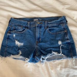 Distressed Boyfriend Denim Shorts